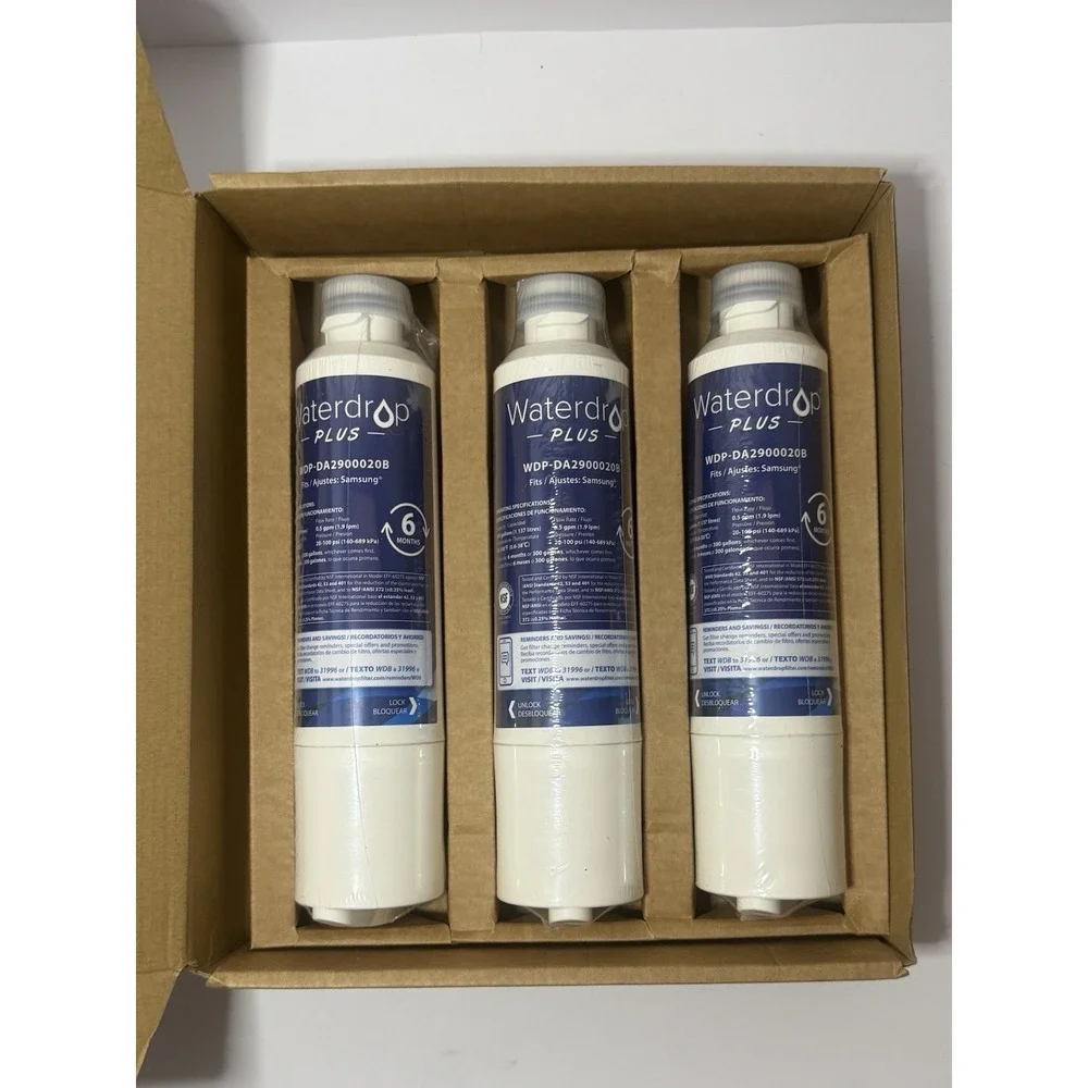 (3) Waterdrop Plus WDP-DA2900020B Refrigerator Water Filter For Samsung New